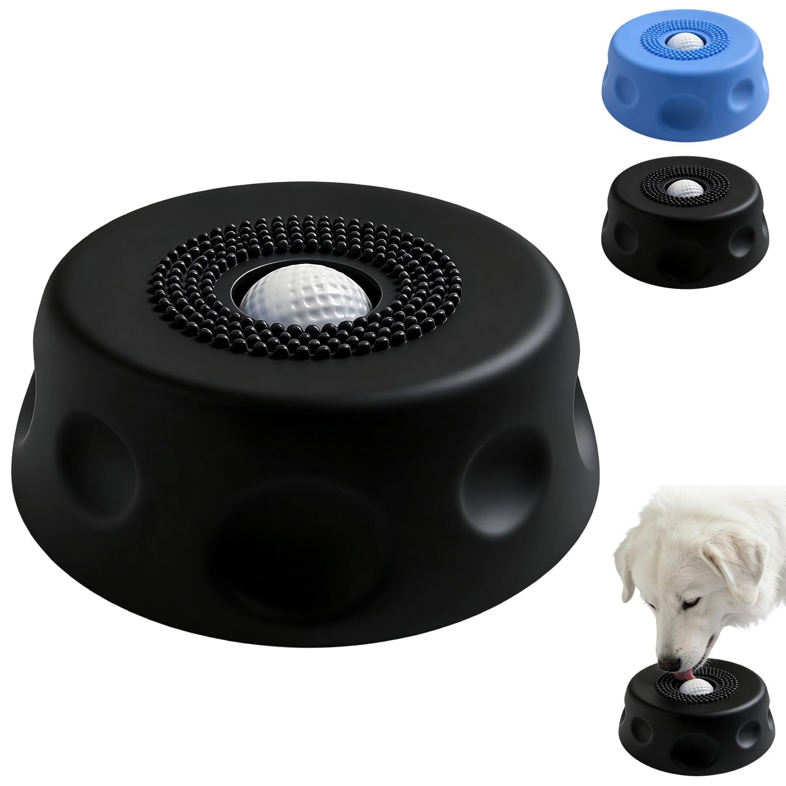 Photo 1 of Slow Feeder Dog Bowls for Liquid Treat,Dog Licking Bowl with Rolling Balls,Dog Lick Bowl with Ball,Anti-Slip(Entertained Ball-in) Bone Broth Dog Lick Bowl,Lick Ball Bowl for Small Medium Dogs(Black)