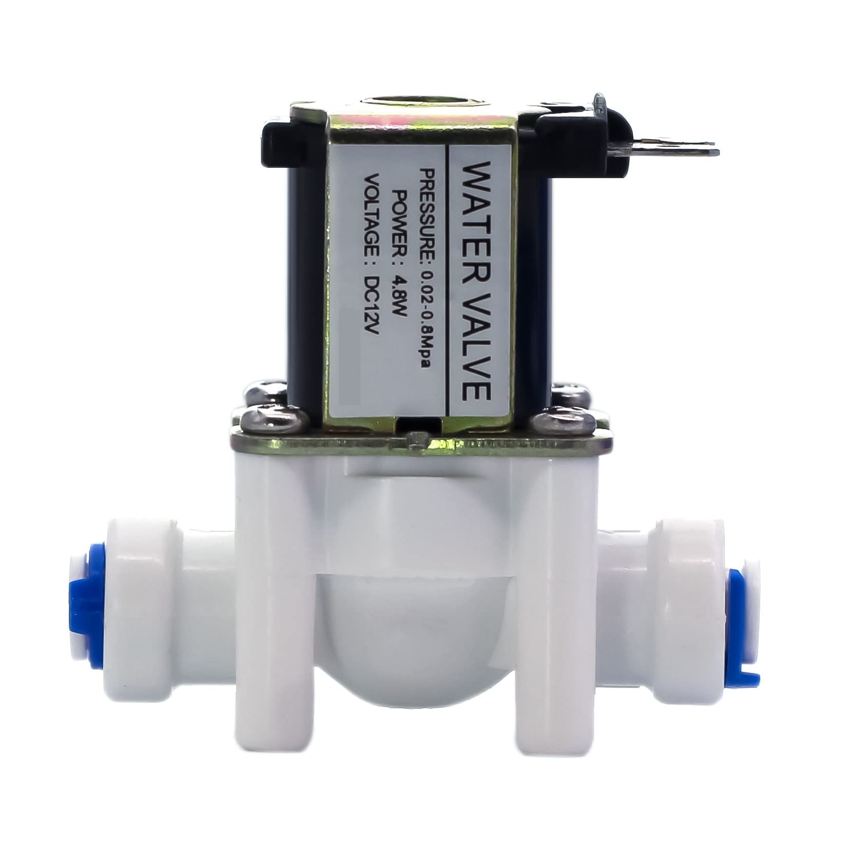 HDPHCRIUN DC 12V 1/4quot; Inlet Feed Water Solenoid Valve Quick Connect N/O Normally Open 1Pcs