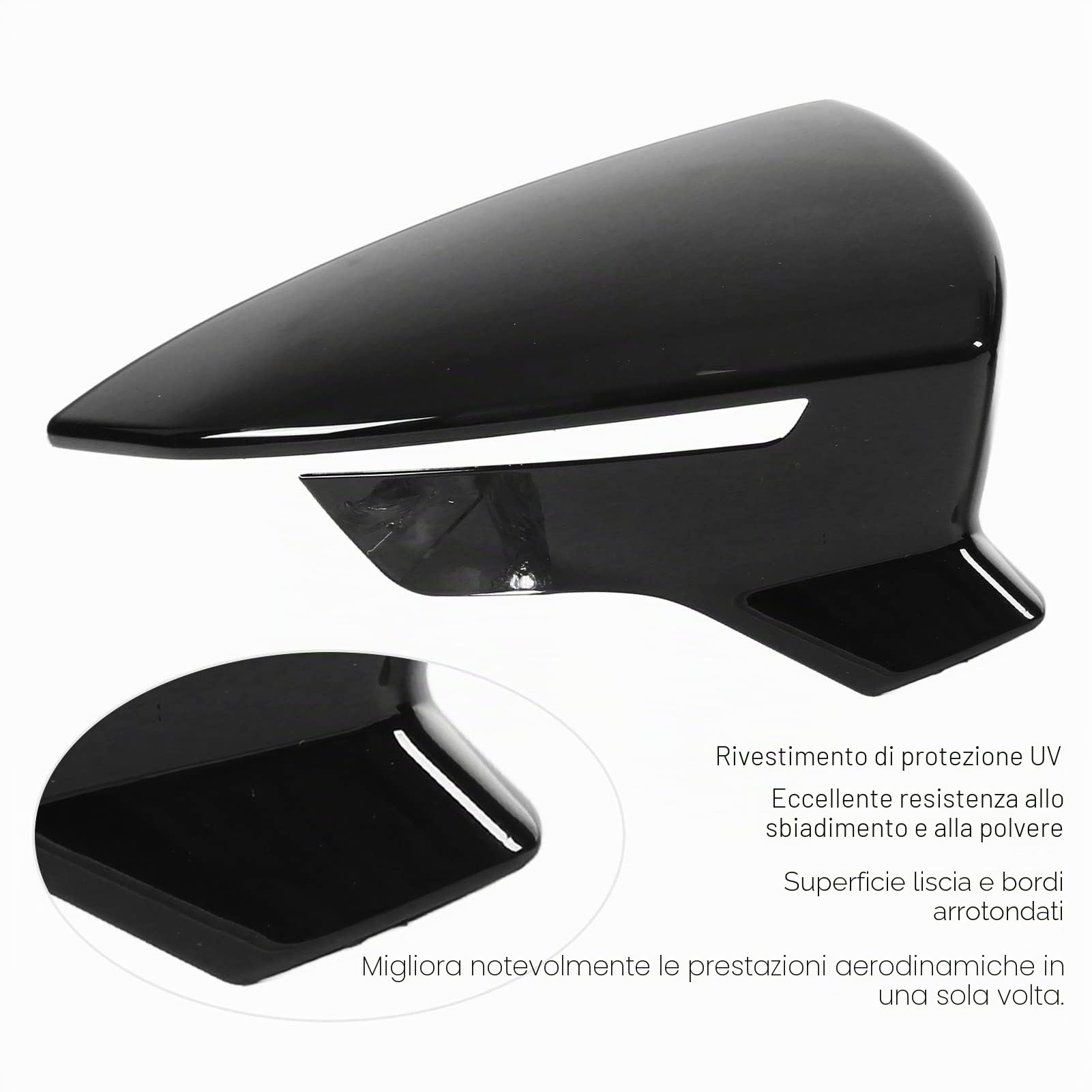 Copri Specchietti Retrovisori Esterni Coppia Copri Specchietti Retrovisori di Ricambio per Seat Leon Mk3 5F ST FR Cupra 2013‑2019(Nero Brillante)