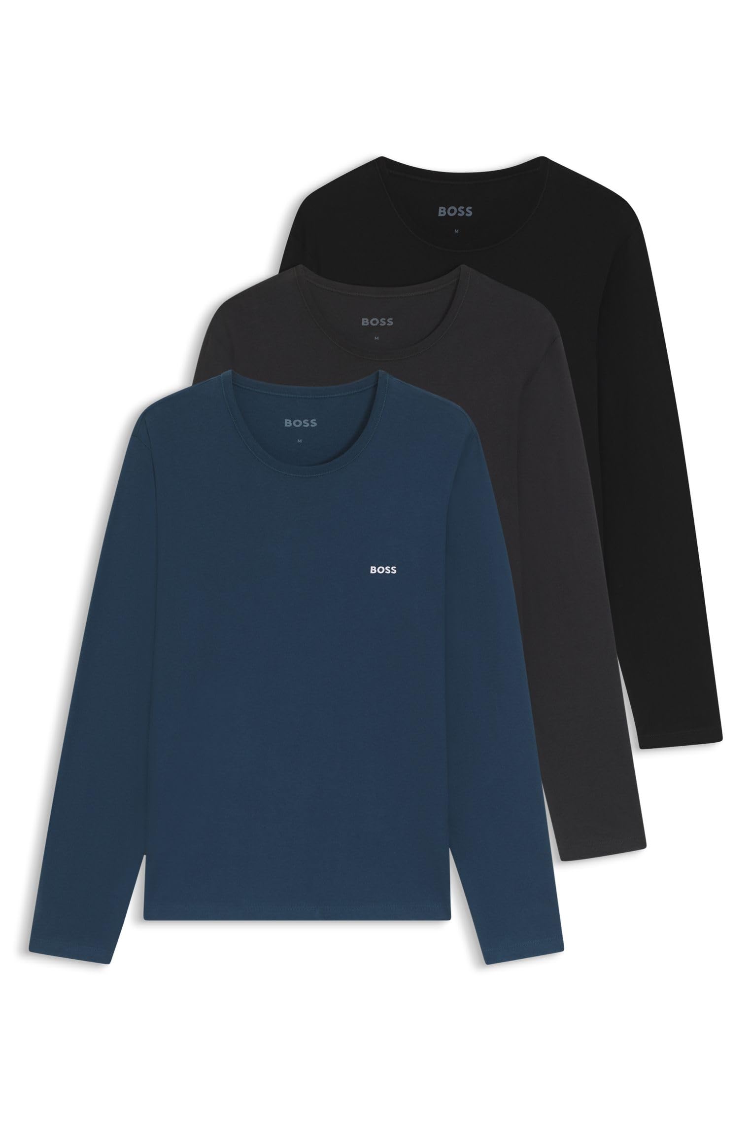 BOSS Herren Lsshirtrn 3p Classic 10243514 Underw_Longsleeve (1er Pack)