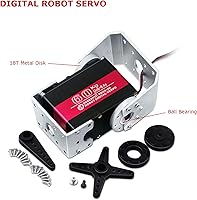 Vista 2 de Servomotor de Robot de 60 kg de Alto Par con Engranaje de Acero Inoxidable Digital de Dirección Servos Grandes con Soportes de Montaje