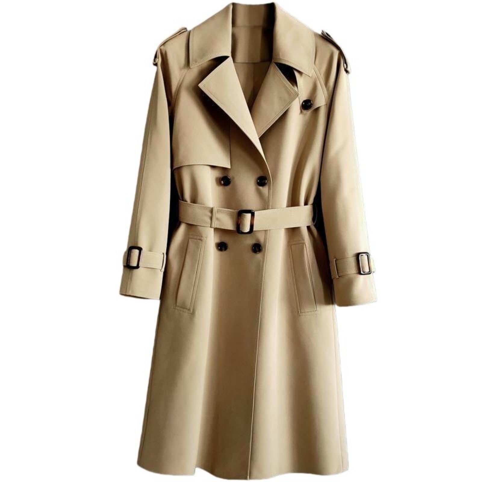 Trench da uomo per la primavera e l'autunno, extra lungo, sopra il ginocchio, doppiopetto, per pendolari