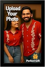 AARVI Personalized Photo Frame – Custom Picture Print with Photo Upload – Anniversary, Wedding, Birthday Gift for Couples & Family (A4, Black, 8X10)