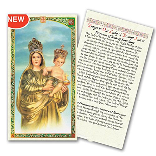 Our Lady of Prompt Succor Patron of Louisiana New Orleans Link Circle Stainless Steel Bracelet with Silver Plated Medal Toggle Closure and Blessed Prayer Card2