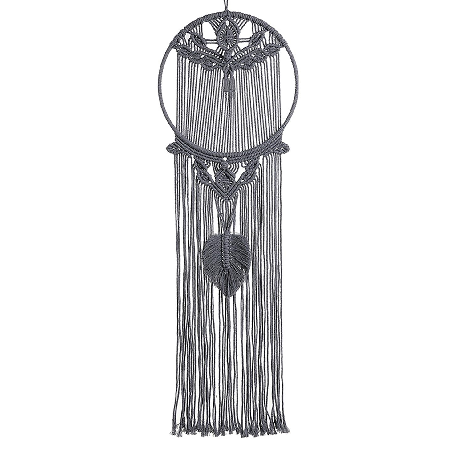 Atrapasueños Macramé Boho Decoración para Colgar En La Pared Grandes Borlas Plumas Tejidas Decoración Atrapasueños para Habitación Niña Dormitorio, Regalo Elegante, 30cm Ancho X 95cm Largo