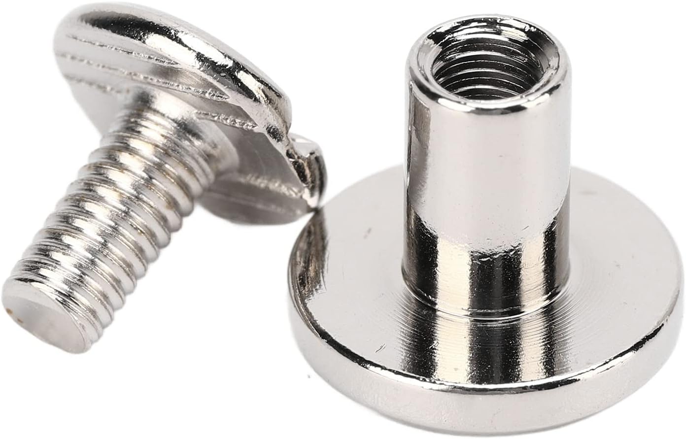 200 Sets Chicago Screws, Book Binding Screws Assorted Kit, Brass Leather Screw Rivets with Round Head, Copper Rivets Fasteners for DIY Projects, Uniform Coating and Durable Materia (Silver)