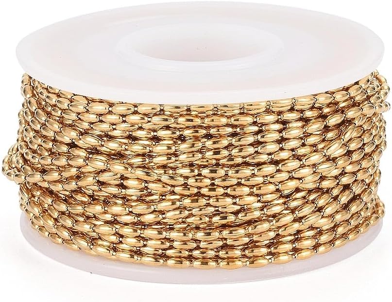 LiQunSweet 16.4 Feet(5m) 304 Stainless Steel Ring with Cube Link Chains Roll Spool Metal Unfinished Chain for Unisex Jewelry Making Necklace Bracelet DIY - 8x1.5mm