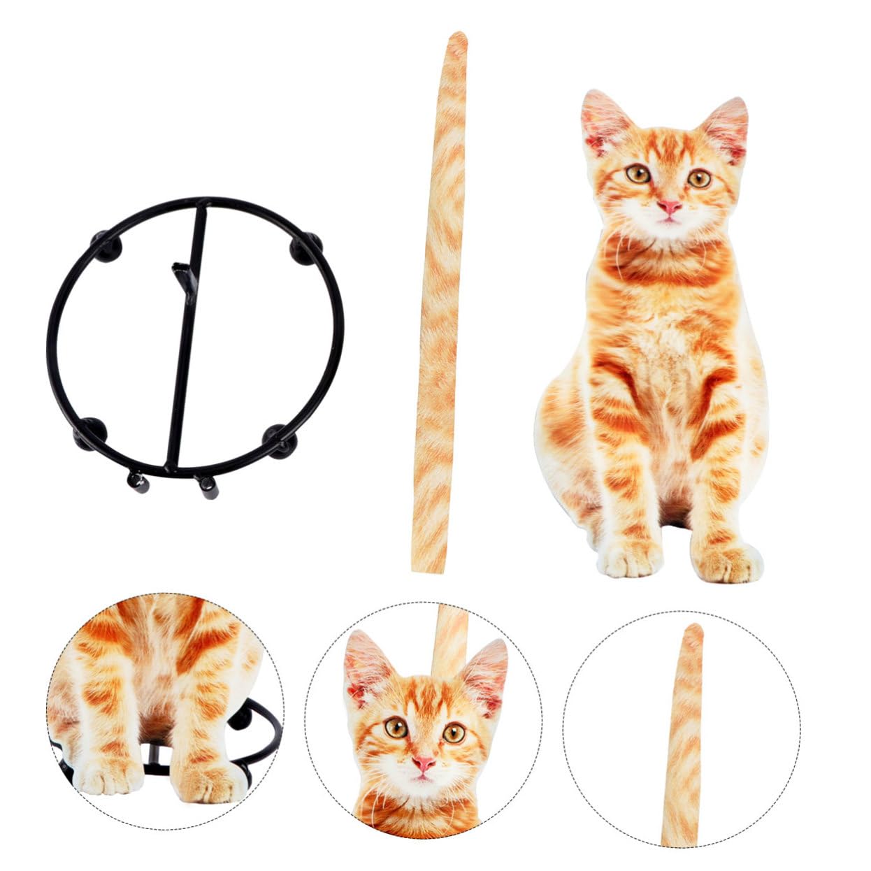 Porta Fazzoletti e Portarotolo di Carta a Forma di Gatto in Ferro, Ripiano Porta Carta Resistente per Cucina e Bagno, Ornamento Pratico per Mensola Design Creativo Giallo