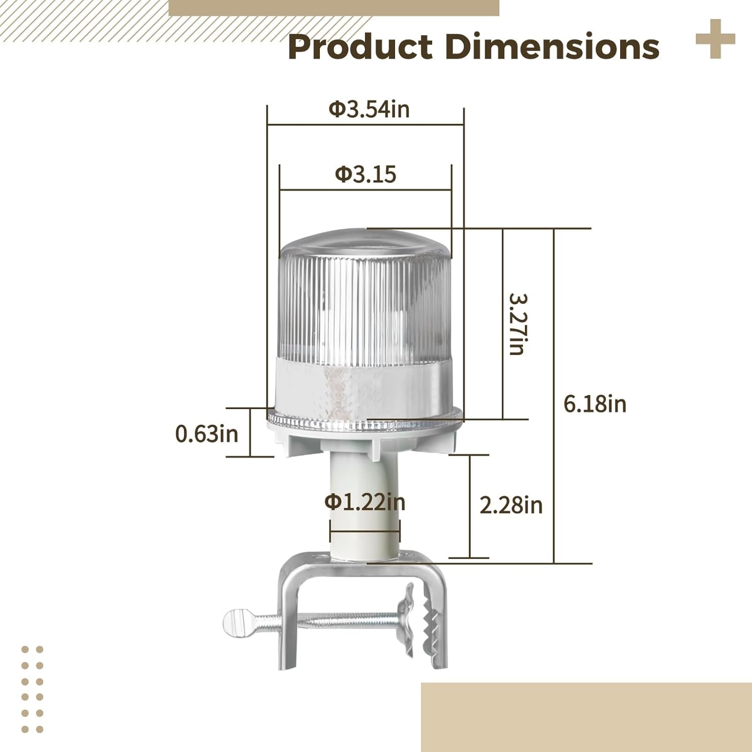 Solar Led Light For Marine And Road Safety, 360-Degree Visibility, Auto-Control, Red Reflective Band