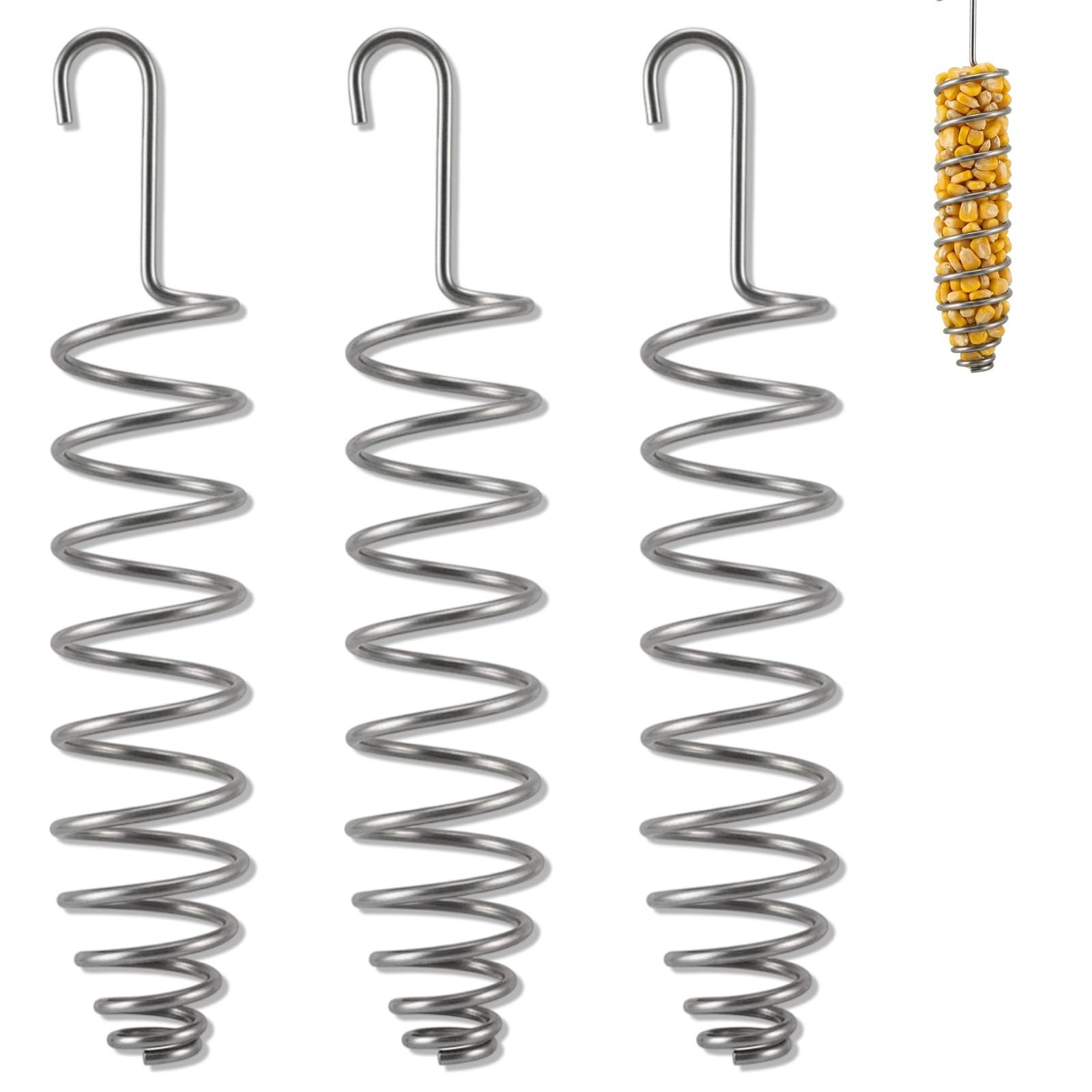 YUNTRUN 3 Pack Peckish Bird Feeder, Treat Peckish Metal Bird Feeder, Easy Install Silver Birds Food Holder for Small Parrots Budgies