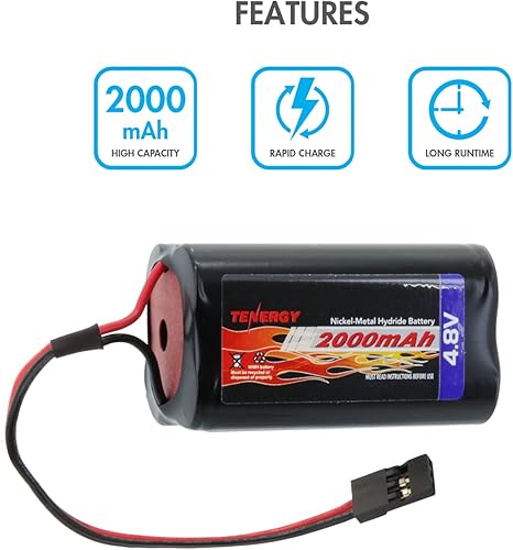 Miniatura 2 de Tenergy NiMH receptor RC batería con conectores Hitec 48V 2000mAh batería Futaba de alta capacidad paquete de batería recargable cuadrado para