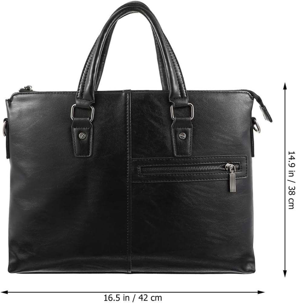 Large Capacity Pu Leather Briefcase for Business Stylish Laptop Handbag for Daily Use Comfortable Double Handle and Travel