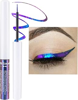 Corleone Glitter Liquid Eyeliner, Metallic Change Color Rainbow Eyeliner Gel MultiColor Highly Pigmented Waterproof Longer-Lasting Colorful Eye Liner Gift Kit for Women and Girls (A3)