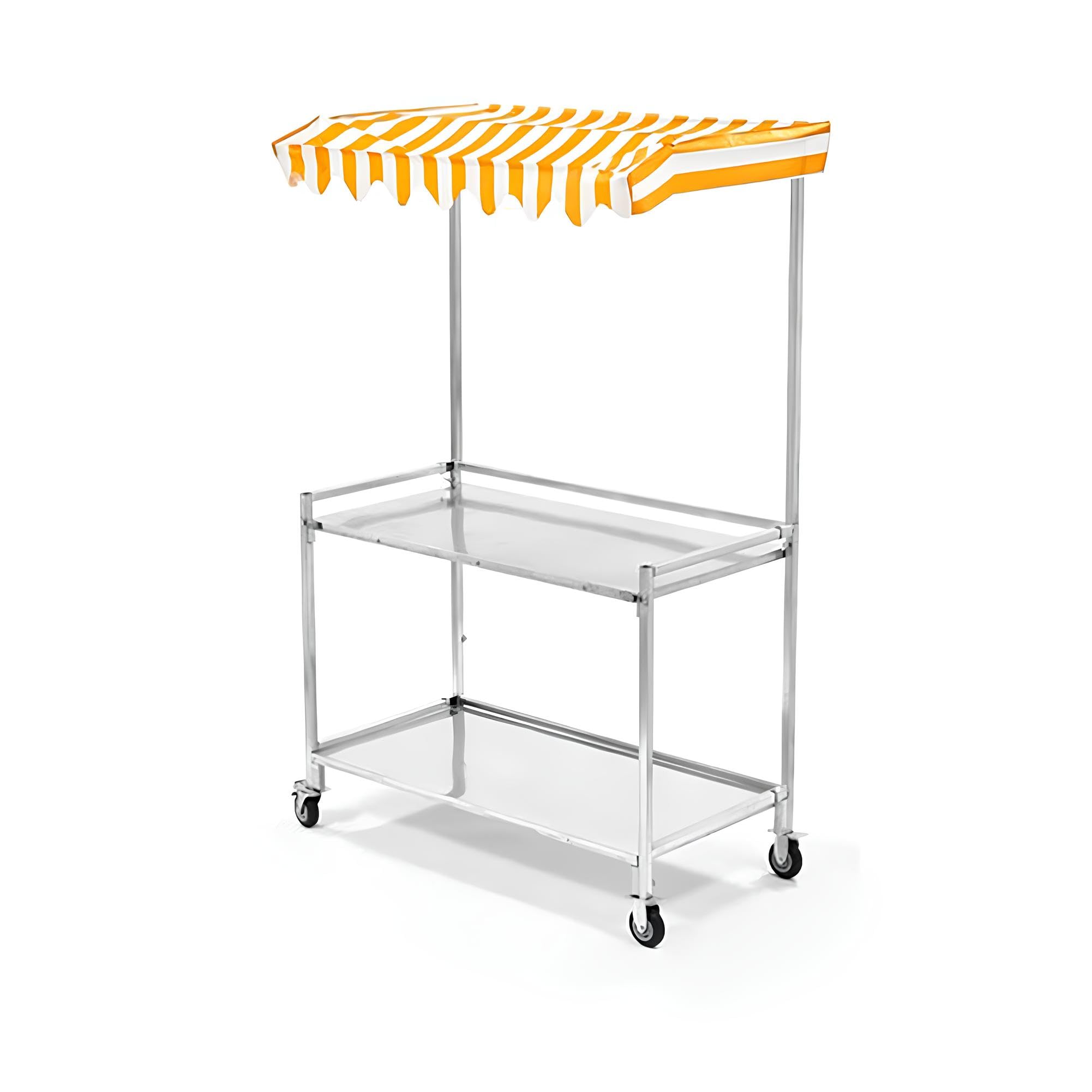 Carrello Per Venditori Ambulanti Di Cibo Da Strada Con Tettoia A Strisce, Espositore Pieghevole Per Alimenti Con Ruote Bloccabili, Carrello Per Venditori Ambulanti,S