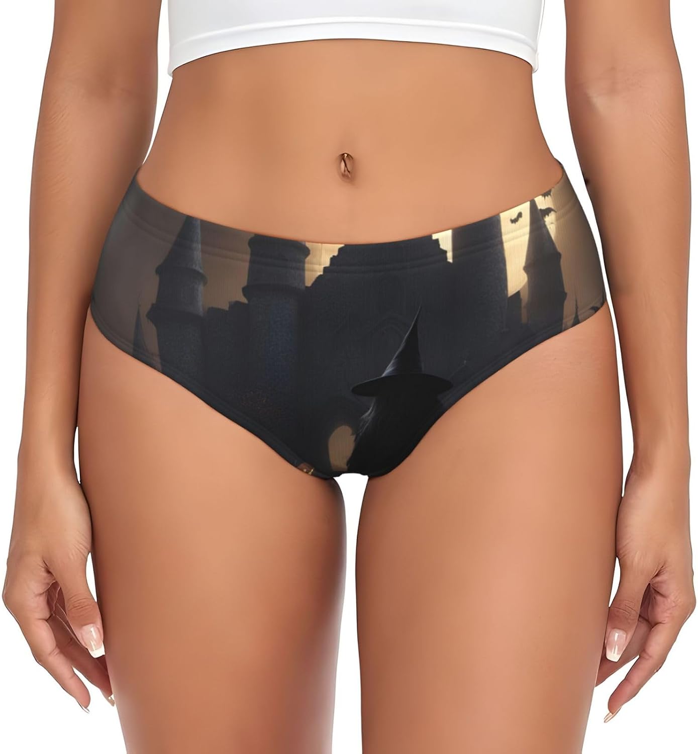 Halloween Goth Print Women'S Briefs Underwear,Comfortable Panties For Women,Everyday Essential