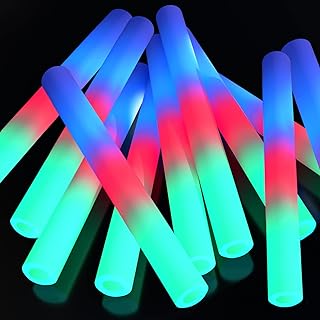KOSNPATY 15 Pcs Foam Sticks Bulk, LED Light Up Glow in the Dark Party Supplies for Kids Adults, 3 Flash Modes, for Wedding Halloween Birthday Christmas Rave Party Favors