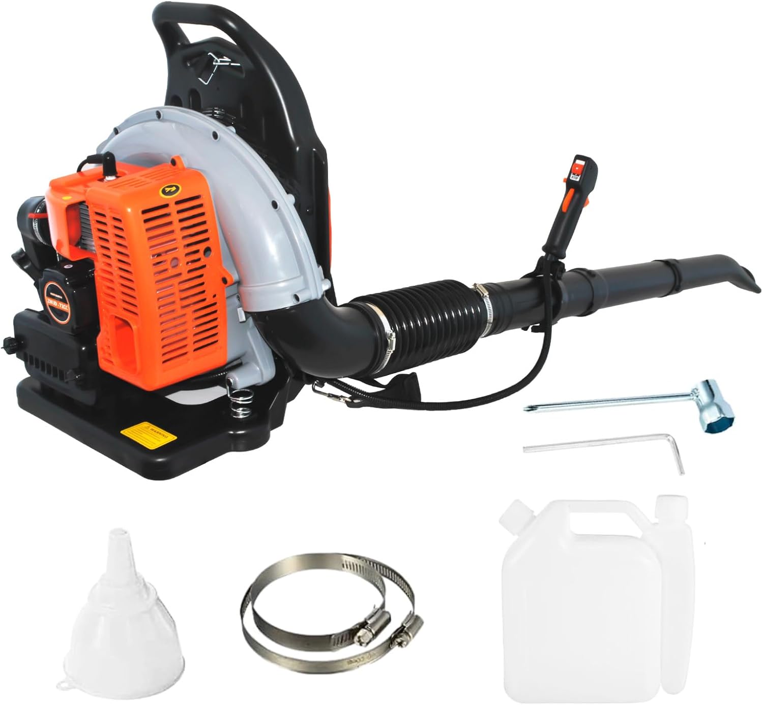 72CC Gas Backpack Leaf Blower, 2 Stroke Engine Backpack Blower, 665 CFM 205 MPH High Velocity, Gas Powered Leaf Blower with Cruise Control Low Vibration for Yard Lawn Cleanup