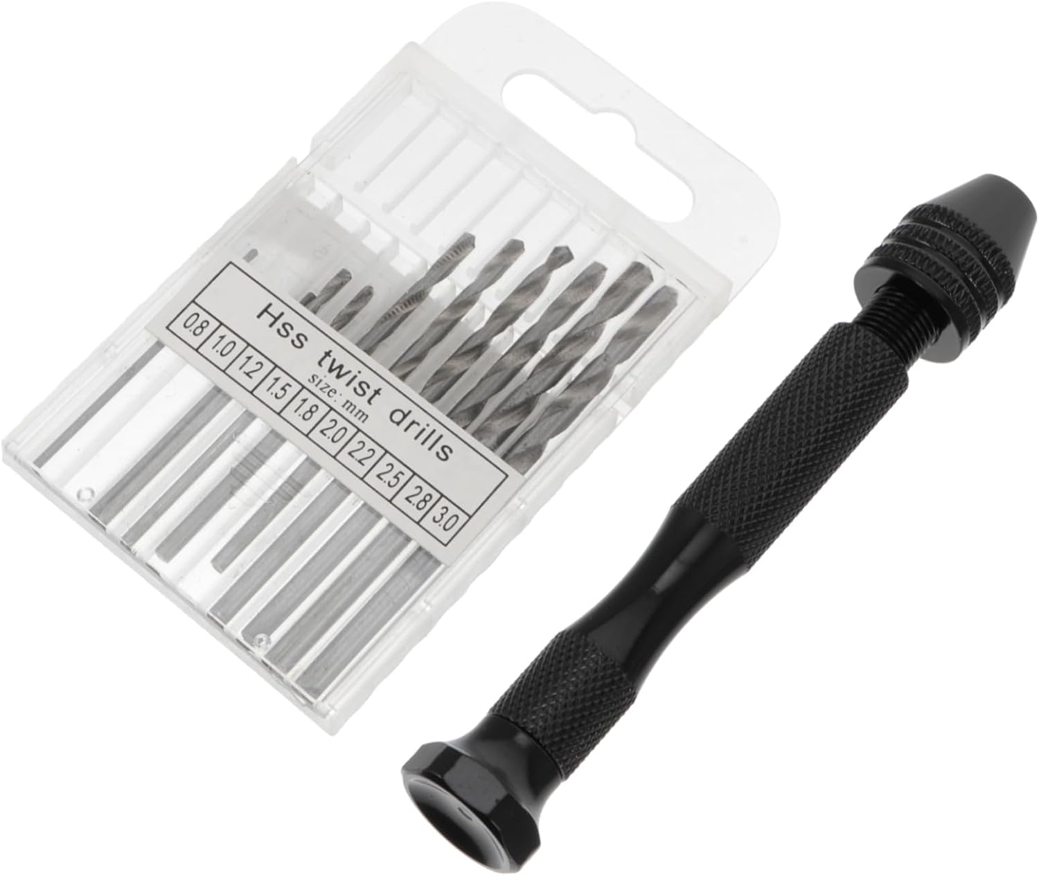 OSALADI 11pcs Hand Twist Drill Tool Pin Vise Hand Drill Bits Set Precision Pin Vise for Diy
