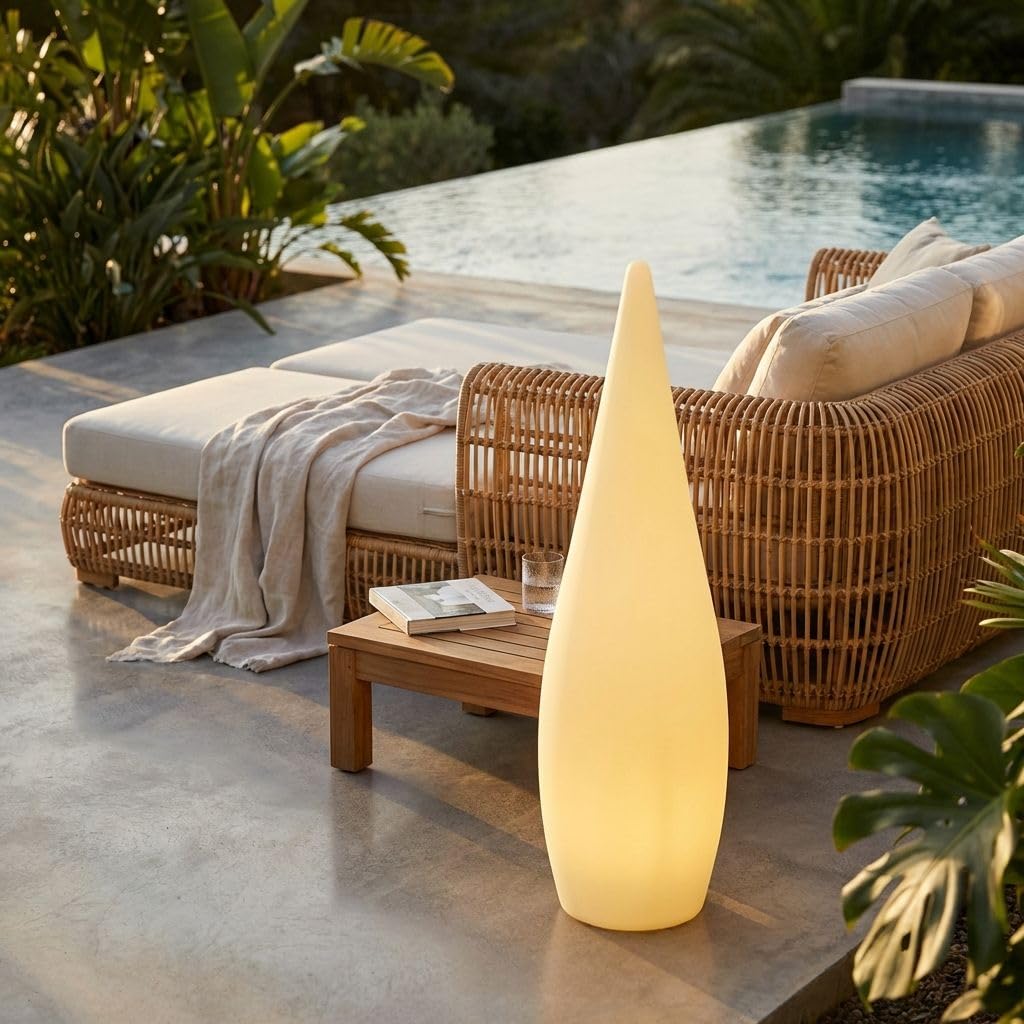 milani home - Lampada Luminosa da Esterno a Goccia, Diametro 39 x 120 cm, per Giardino terrazzo e Bordo Piscina