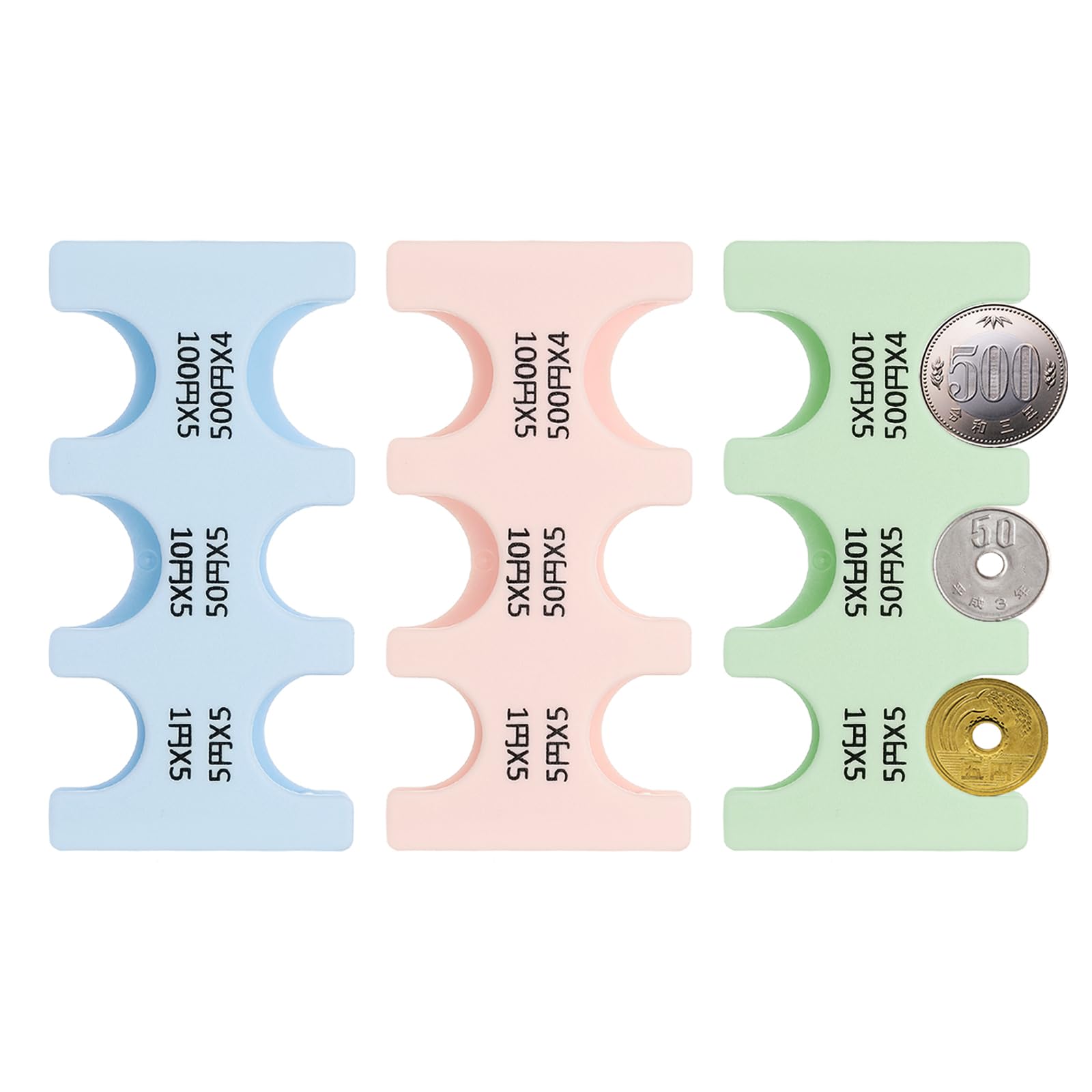 PATIKIL 3Pcs Japanese Coin Holder, Portable JPY Coin Organiser Dispenser Hard Case Storage 6 Slots, Great for Trip Home