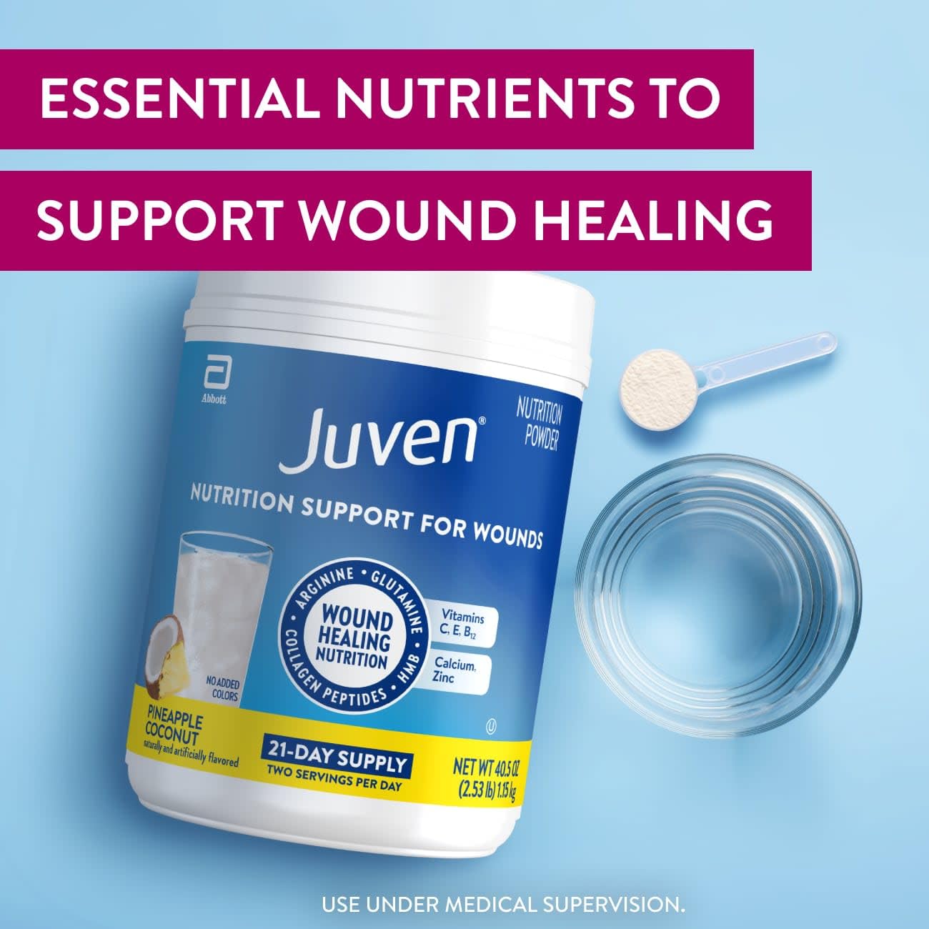 Juven Nutrition Support for Wound Healing, Pineapple Coconut, 42 Serving Tub (Pack of 1) — Amazon image 2