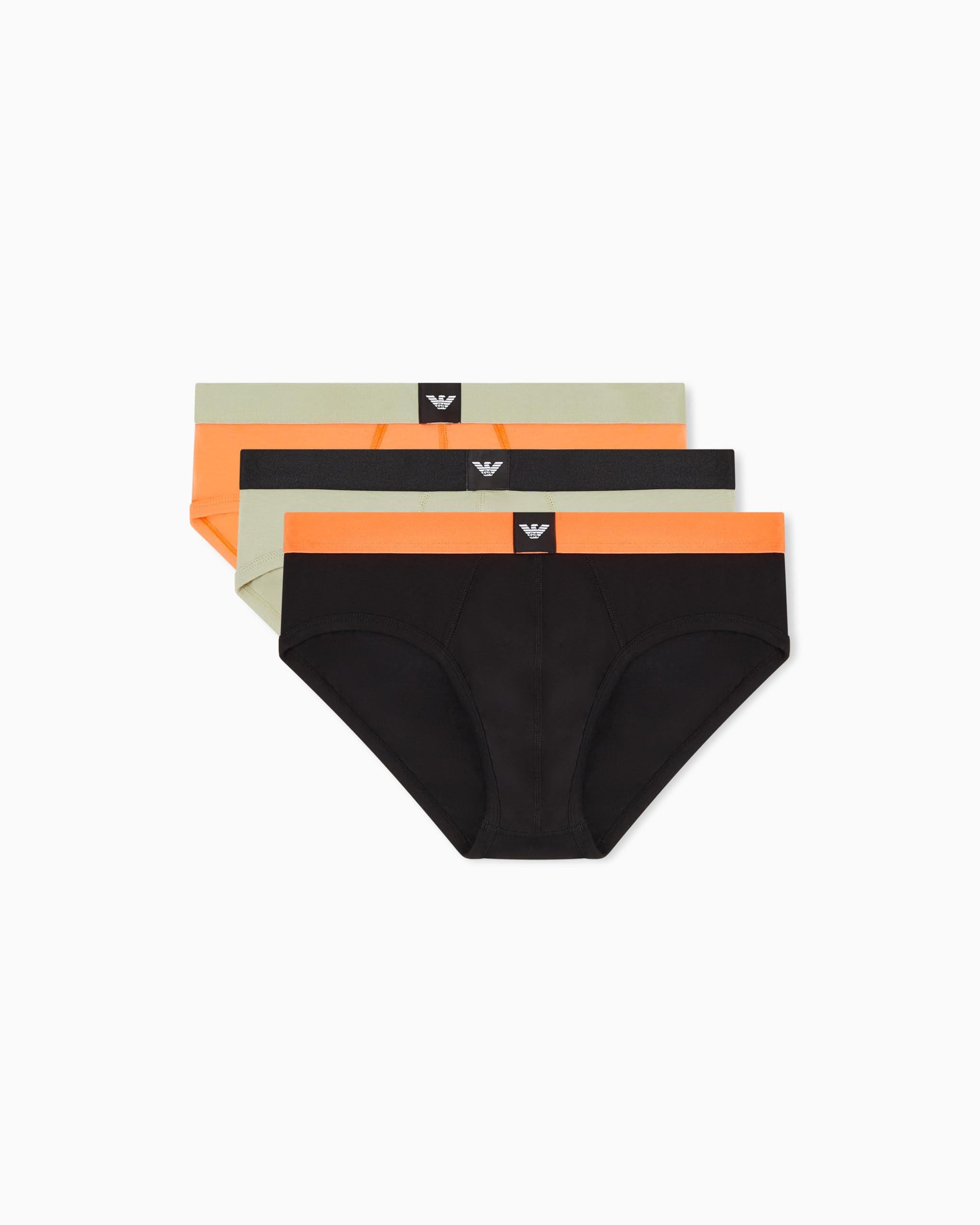 Emporio Armani Men's Essential LOGOLABEL 3-Pack Brief Black L