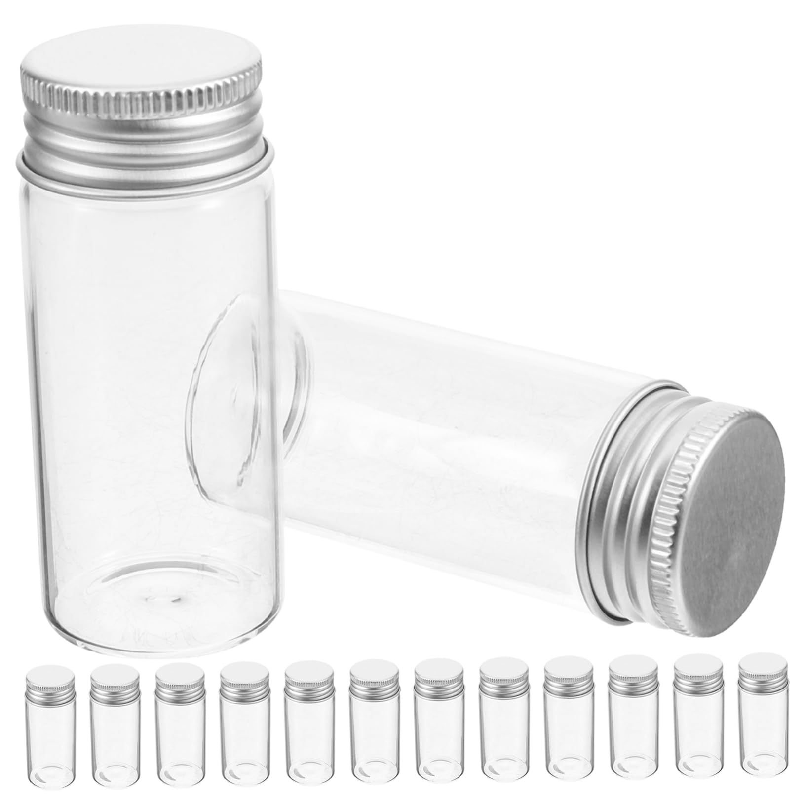 Ciieeo 2 Series Botella Sellada por Tubo De Ensayo Hermético Reutilizable Prueba Tubos Pequeño Tapa Tubo Transparente Tubo Científico Tubo De Vidrio Planchar Piezas*2