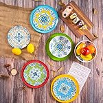 Melamine Dinnerware Set 12 Pcs Durable Dishware Colorful Plate Bowl Set Dishwasher Safe Shatter Proof Chip Resistant Not Microware Not Oven (Multicolor)