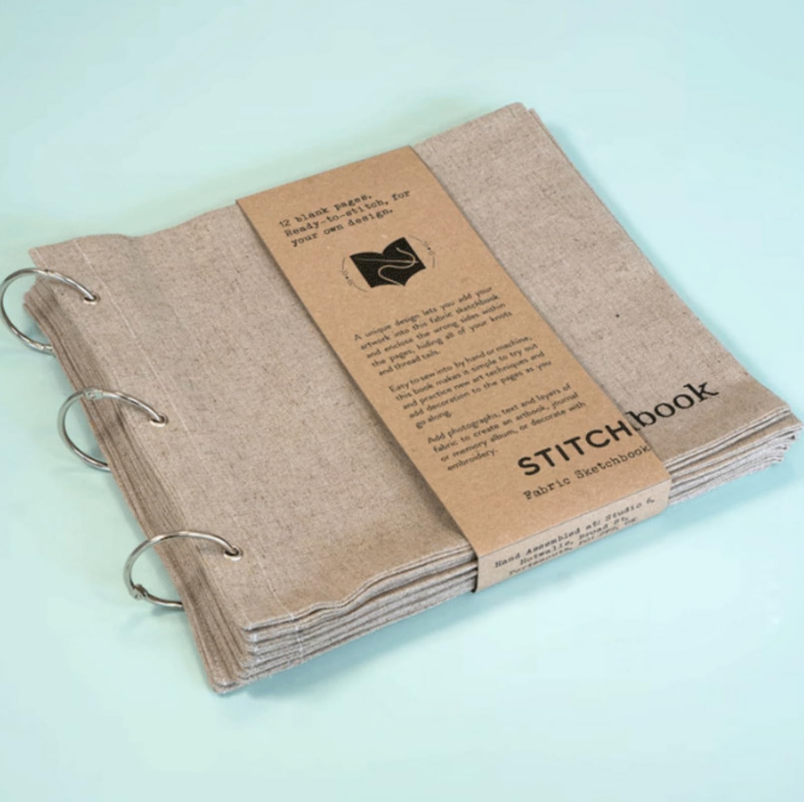 Blank Fabric Sketchbook, Portable Stitch Fabric Sketchbook, with Unique Folding Design for Linen Stitchbook for Drawing Writing (Grey) - Image 5