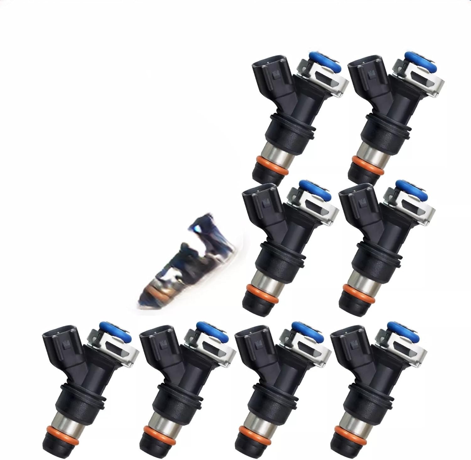 12580681 Fuel Injectors for Chevy Silverado/GMC Sierra 1500 4.8L/5.3L GAS 2007 2008 2009 for Tahoe Suburban Express for Sierra 2500 3500 Yukon Savana 2 Holes, Replace OE FJ887 19421333