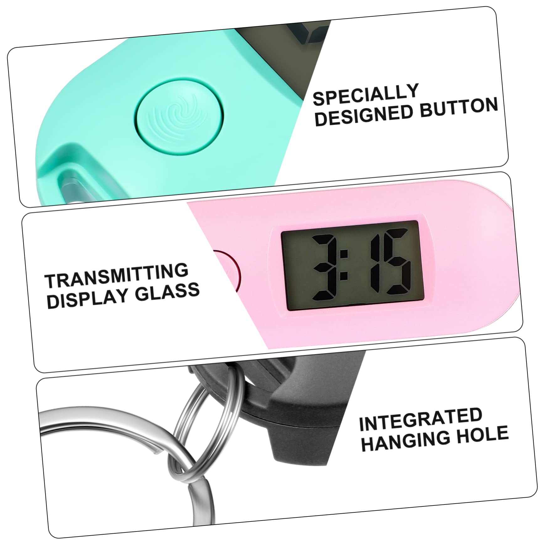 NUOBESTY Reloj Digital Portátil para Estudiantes De Relojes Silenciosos con Led para Exámenes Y Estudio Diseño Compacto Y White Verde Azul Negro Rosa Gris