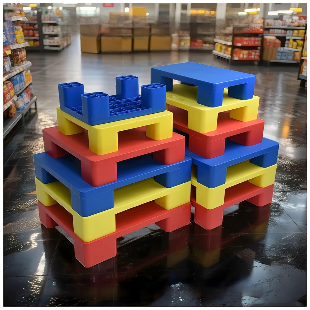 1 Pallet In Plastica (polietilene) Per Stoccaggio In Cantina | Pedana Antiscivolo E Resistente All'umidità Per Magazzini, base Di Stoccaggio Impermeabile(Giallo,400x300x120mm)