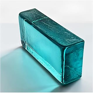ZNQNDSR Light Blue Clear Glass Crystal Blocks - High Transparency Rectangular Bricks for Home Office Bar Partitions (20x10x5cm)