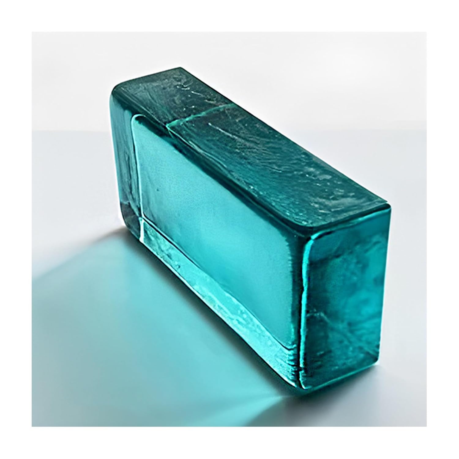 ZNQNDSR Light Blue Clear Glass Crystal Blocks - High Transparency Rectangular Bricks for Home Office Bar Partitions (20x10x5cm)