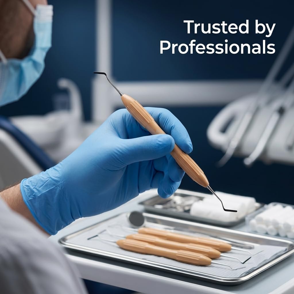 Dental Composite Filling Instrument Applica Brown with Ergonomic Silicone Handle, Composite Modeling and Contouring Tool, Single Instrument