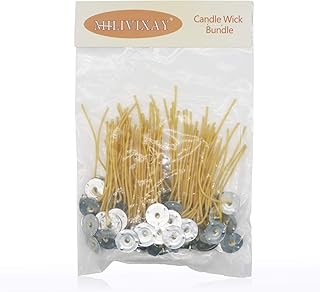 MILIVIXAY 3.5 Inch Hemp Wick,100 Piece Hemp Candle Wicks, Pre-Waxed by 100% Natural Beeswax & Tabbed, Beeswax Wicks for Candle Making.