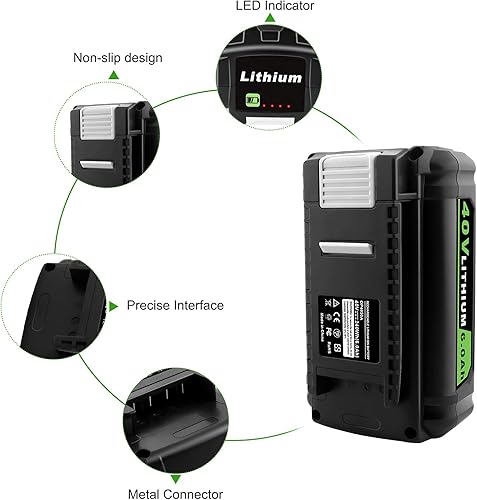 Miniatura 7 de Reemplazo de batería de iones de litio de 40 V 6000 mAh para herramientas eléctricas inalámbricas Ryobi de 40 voltios OP4040 OP4026 OP4030 OP4050