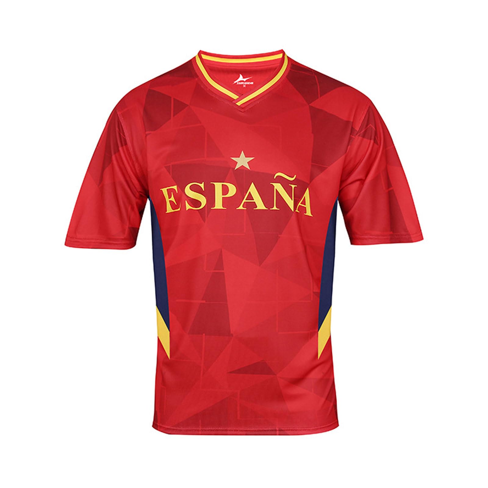 Blissbuilt Adult Football Jersey Short Sleeve For Men Classic Style Spain Football Shirts Sport Casual T Shirt Training Jerseys Tops For Fans And Sports Activities