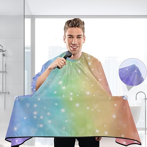 Miniatura 6 de Magic Glitter Rainbow Barber Cloth Cape Barber Shampoo Cape, Hair Cape for Haircuts
