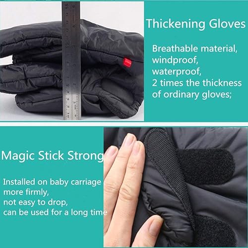Miniatura 2 de Guantes de invierno para cochecito, manopla universal para cochecito, resistente al agua, resistente al viento, manguito de mano para cochecito,