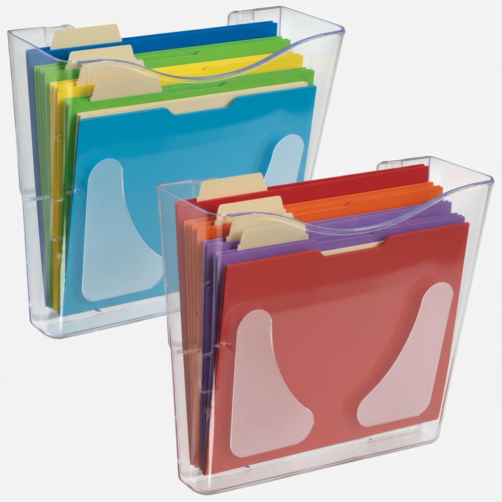 File Display Holder Snapklik.com : Azar Displays 250088-CLR-2PK Single Vertical Pocket Wall ...
