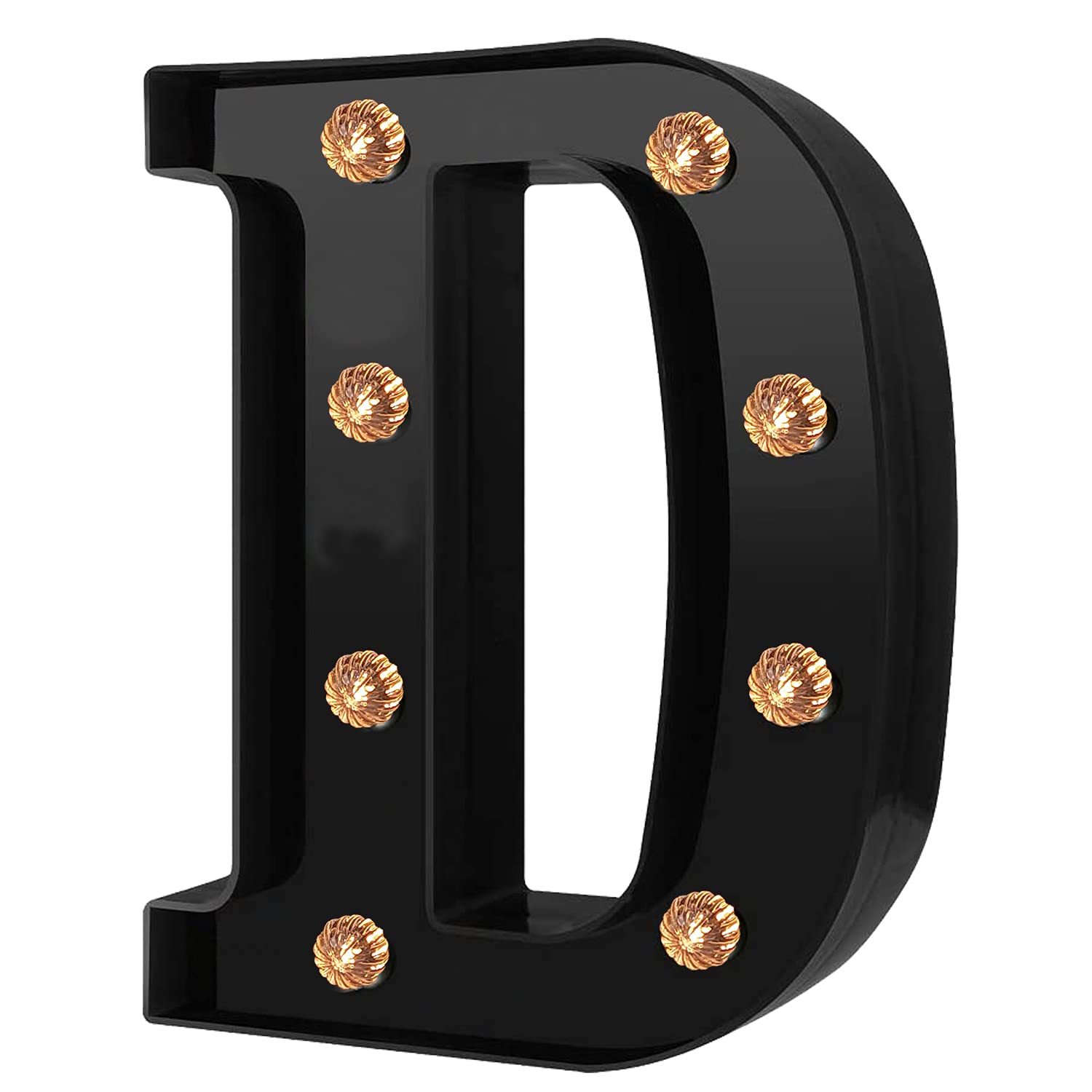 LED Marquee Letter Lights – Battery-Operated Light-Up Letters For Wedding, Party, Home Decor (Cool Black, Letter A)