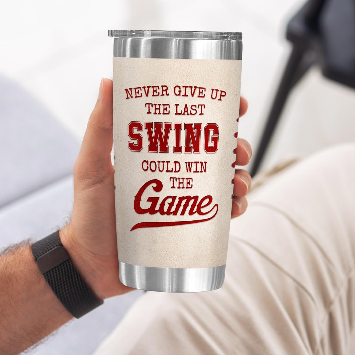 Baseball Tumbler 20z with Lid - Baseball Gifts for Men Boys Player Coach Sports Lover, Team Gifts for Birthday Easter Christmas - Insulated Travel Mug, Drinking Cup, Water Bottles - Image 7