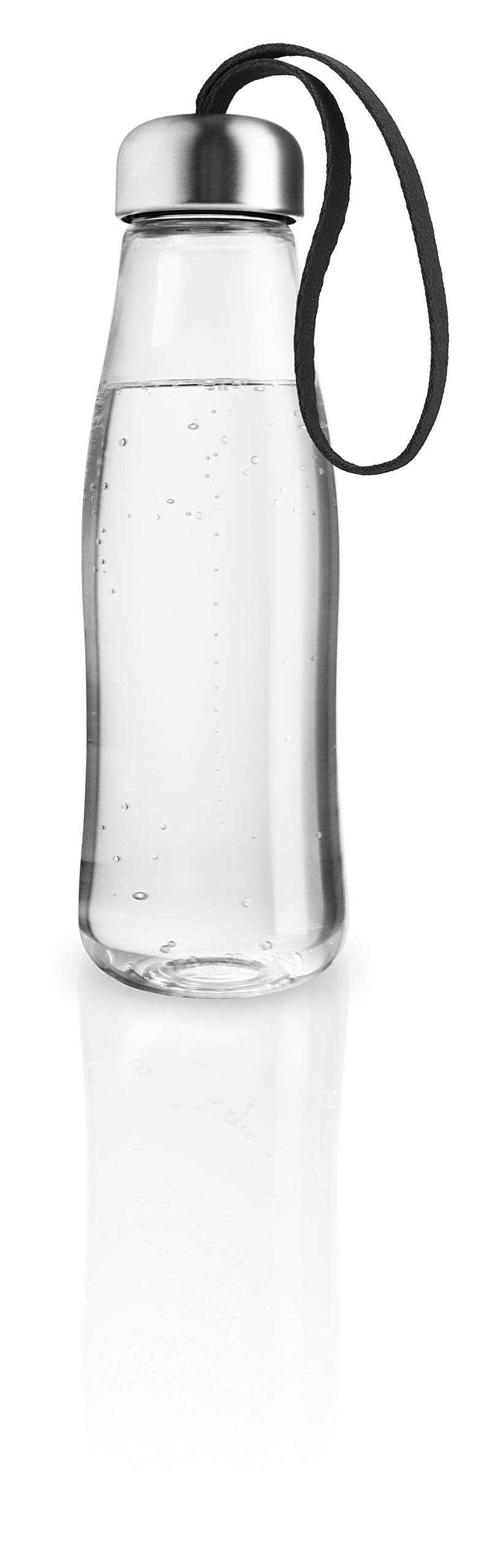Eva Solo | Glass Drinking Bottle 0.5l | Borosilicate Glass, Stainless Steel, Silicone, Polyester | Black
