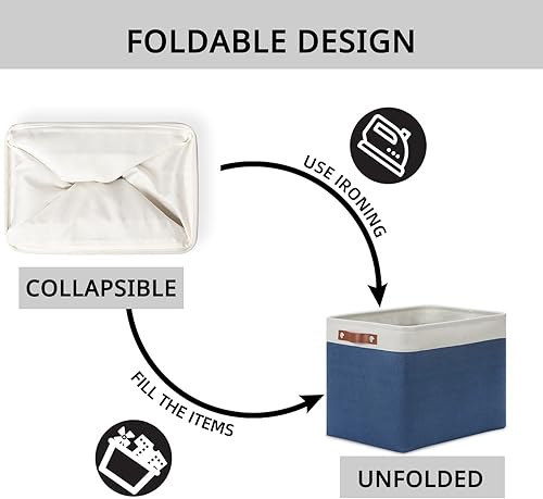 Vista 236 de DULLEMELO Canastas de almacenamiento pequeñas de 15 x 6 x 5.5 pulgadas, contenedores de almacenamiento de tela para tanque de inodoro