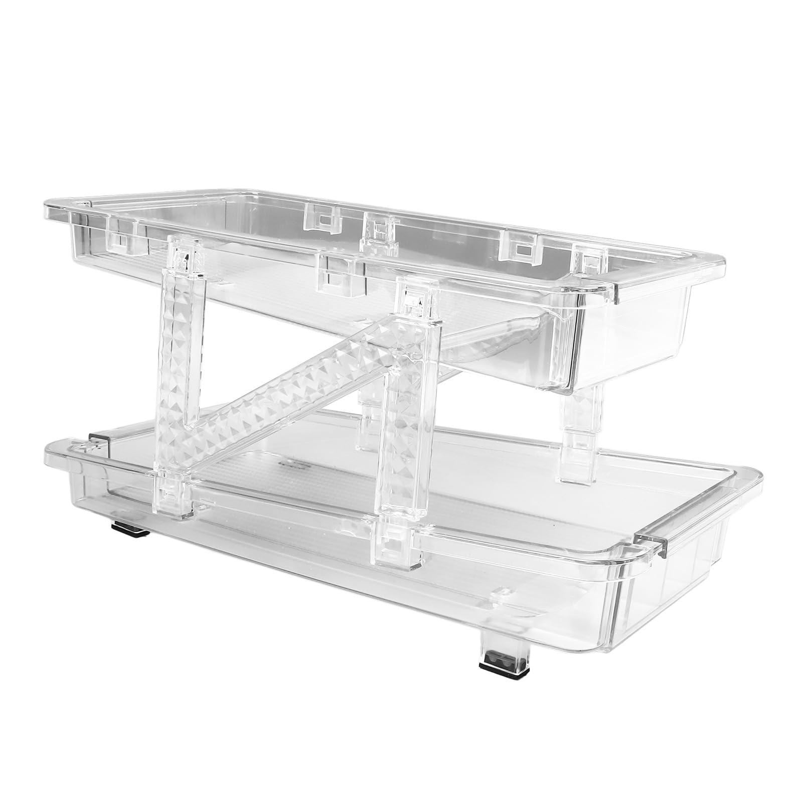 Dispensador de latas de refrescos para refrigerador, 2 capas, ajustable, automático, transparente, organizador de bebidas, despensa, encimera, 2 unidades