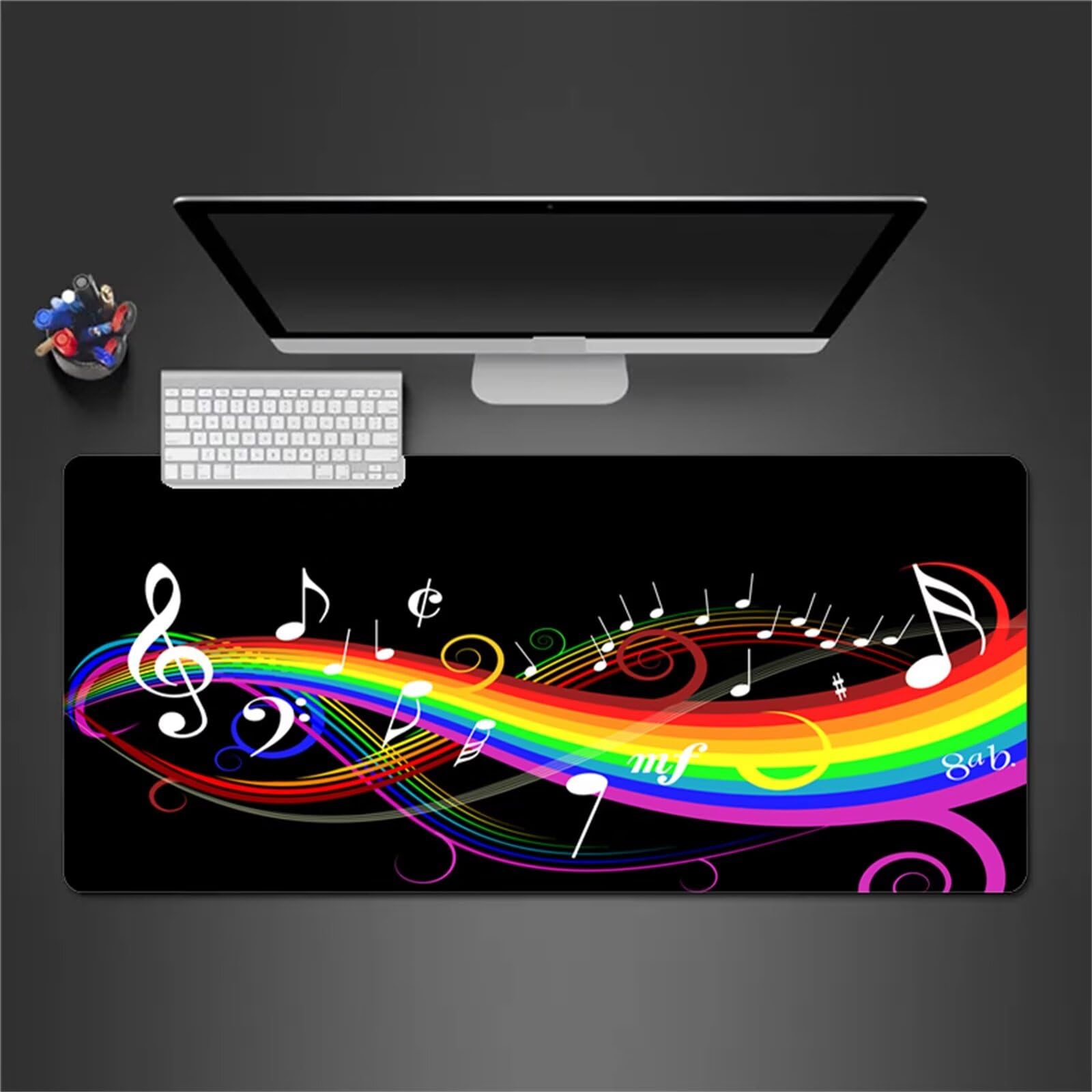Alfombrilla Raton Gaming XXL 1200x600x3cm Alfombrilla de Ratón Grande Alfombrilla Gaming de Escritorio con Base Antideslizante para Gamers PC y Portátil (Notas)