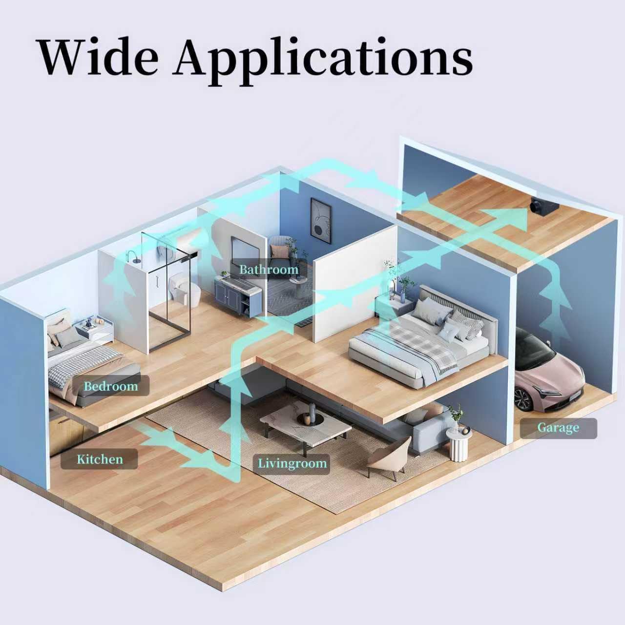 Ultra Quiet 6Inch In Line Fan,2 Speeds 330CFM Innovative low-noise design It is suitable for ventilation and air exchange in bedrooms,bathrooms,kitchens,studios and other places All-copper wire motors
