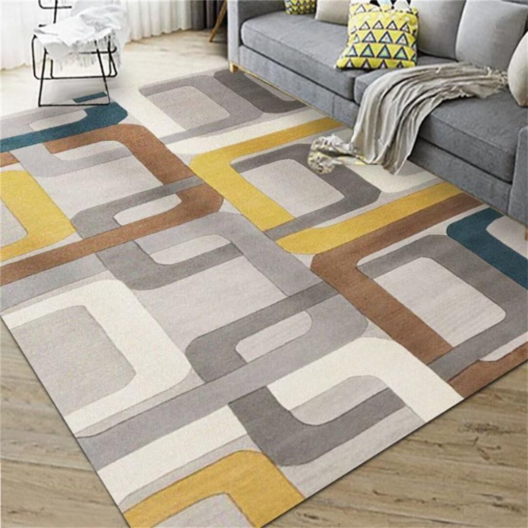Lit pour chien géométrique jaune 80X120CM idéal pour décorer la chambre et le salon