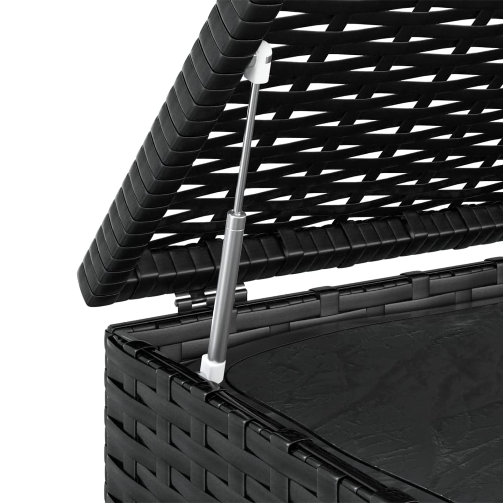 Cofre para cojines de ratán PE: resistente y fácil de limpiar, ideal para almacenar en interiores y exteriores